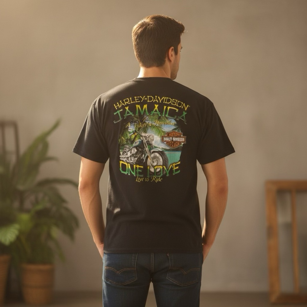 Harley-Davidson Black and Green Jamaica Tee